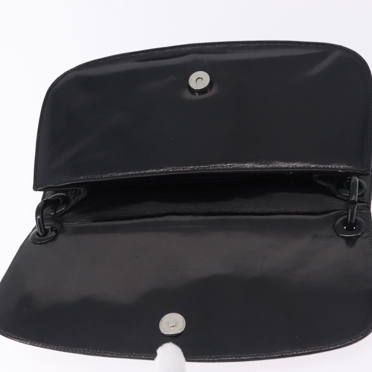PRADA Chain Shoulder Bag Leather Black Auth 198267V