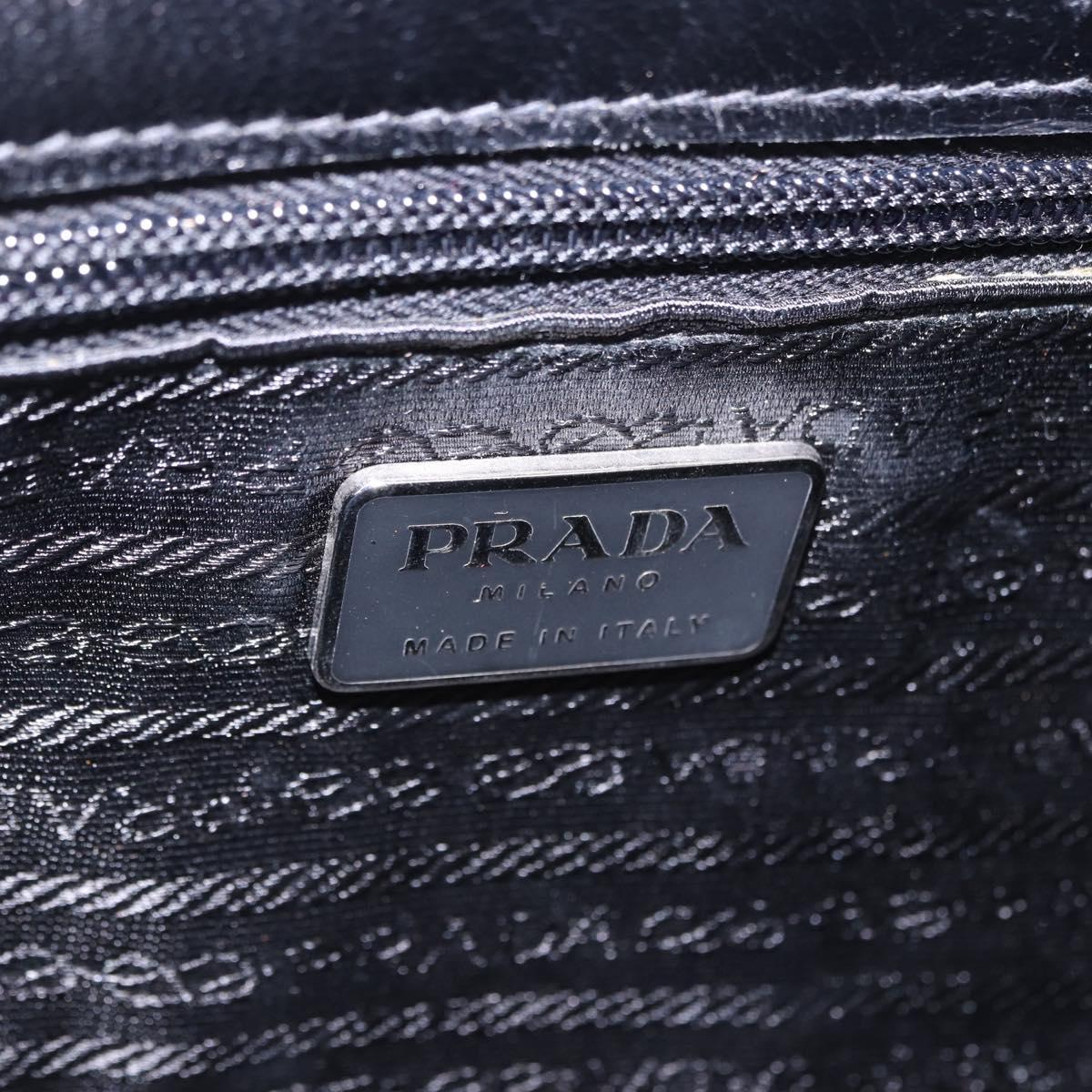 PRADA Chain Shoulder Bag Leather Black Auth 198267V