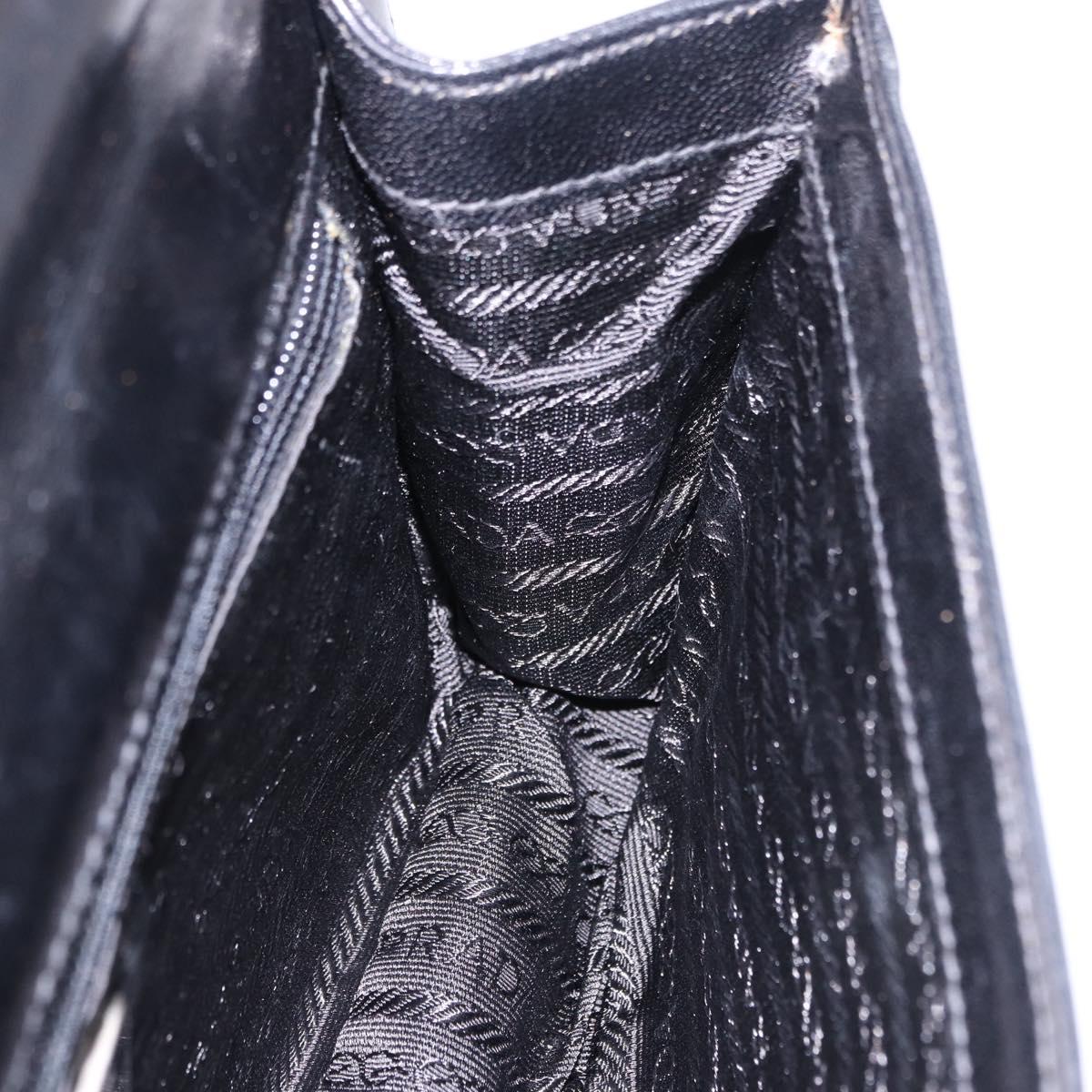 PRADA Chain Shoulder Bag Leather Black Auth 198267V
