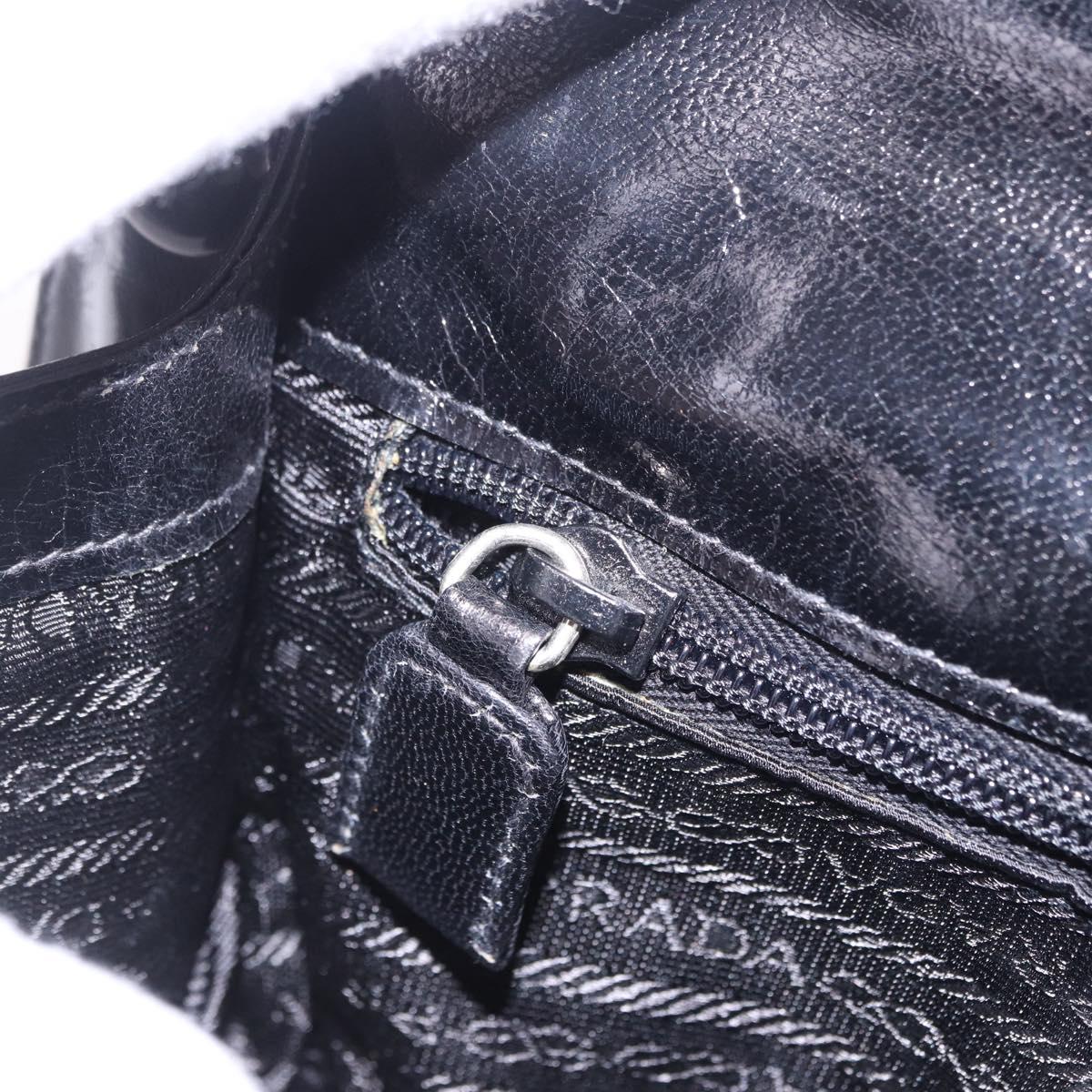 PRADA Chain Shoulder Bag Leather Black Auth 198267V