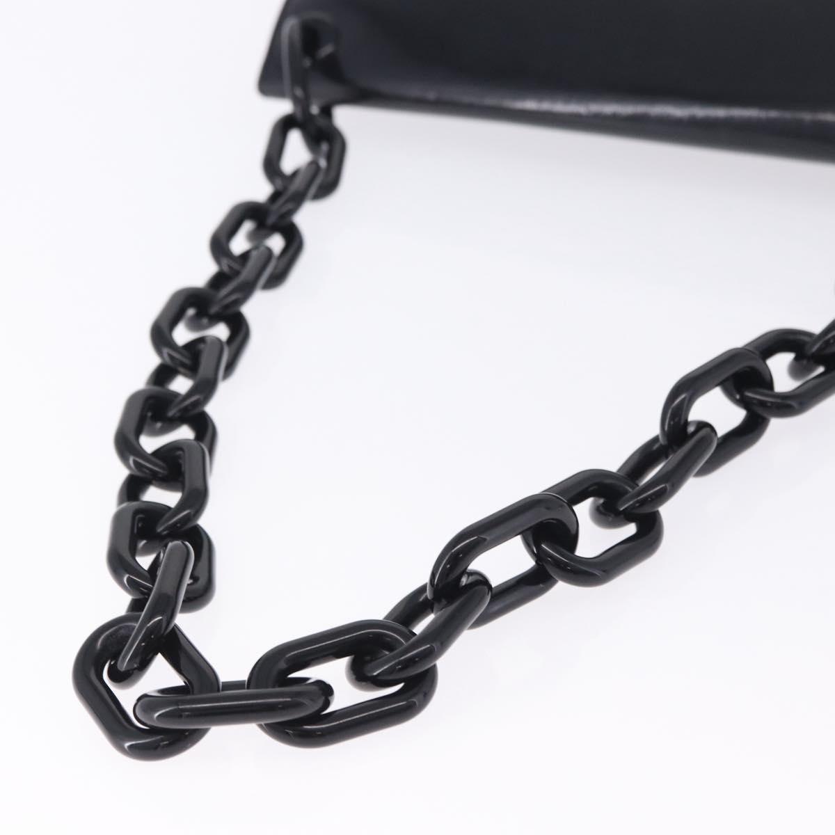 PRADA Chain Shoulder Bag Leather Black Auth 198267V