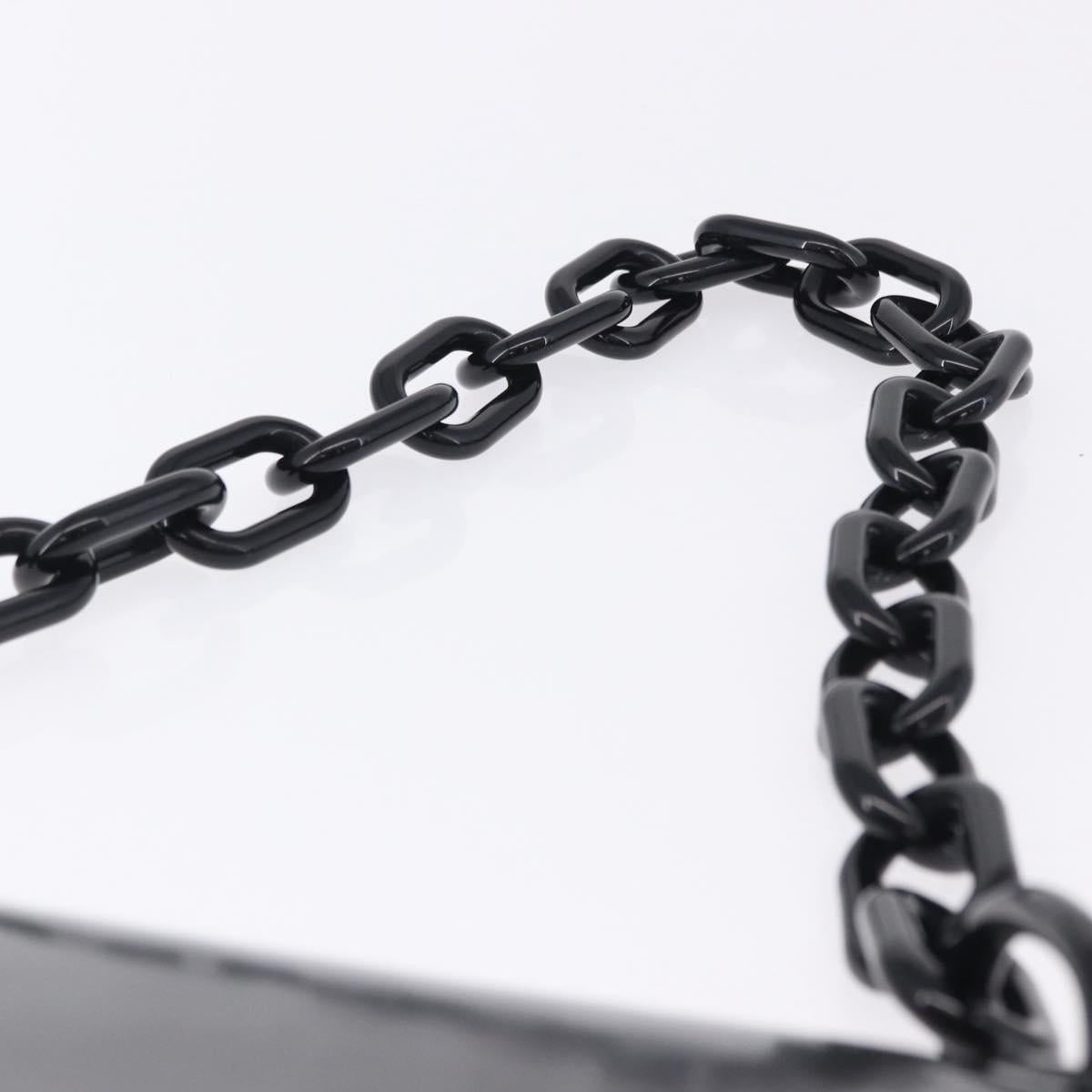 PRADA Chain Shoulder Bag Leather Black Auth 198267V