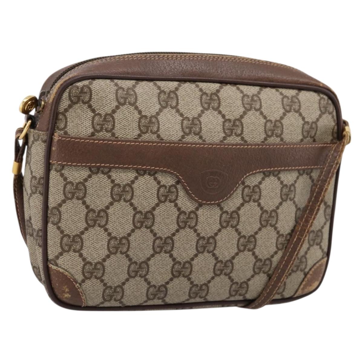 GUCCI GG Supreme Shoulder Bag PVC Beige Gold 007 115 6423 Auth 198269