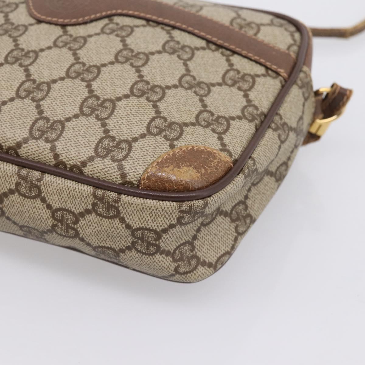 GUCCI GG Supreme Shoulder Bag PVC Beige Gold 007 115 6423 Auth 198269