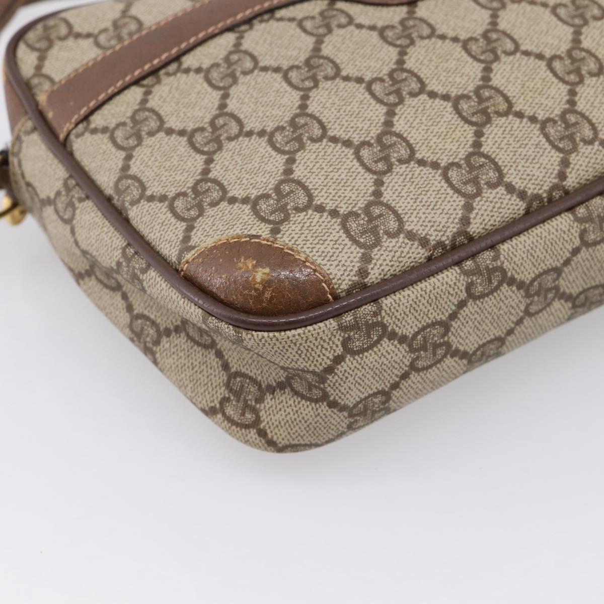GUCCI GG Supreme Shoulder Bag PVC Beige Gold 007 115 6423 Auth 198269