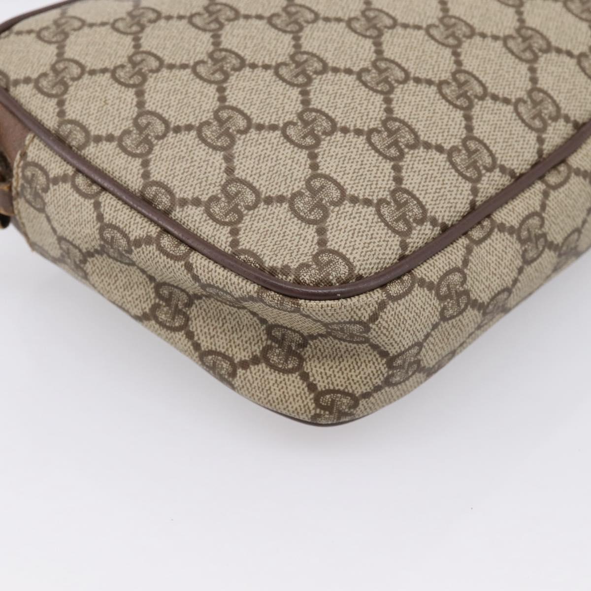 GUCCI GG Supreme Shoulder Bag PVC Beige Gold 007 115 6423 Auth 198269