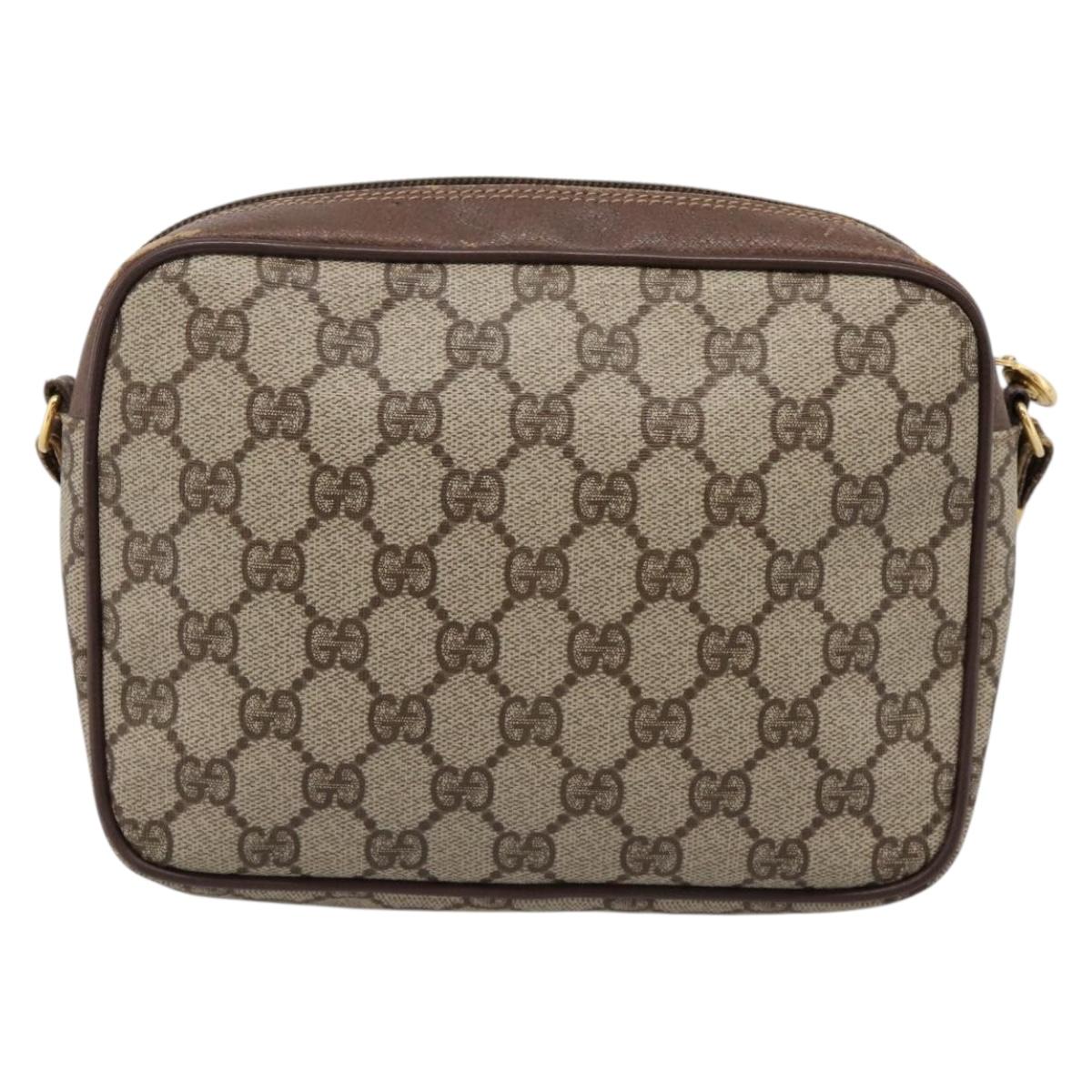 GUCCI GG Supreme Shoulder Bag PVC Beige Gold 007 115 6423 Auth 198269