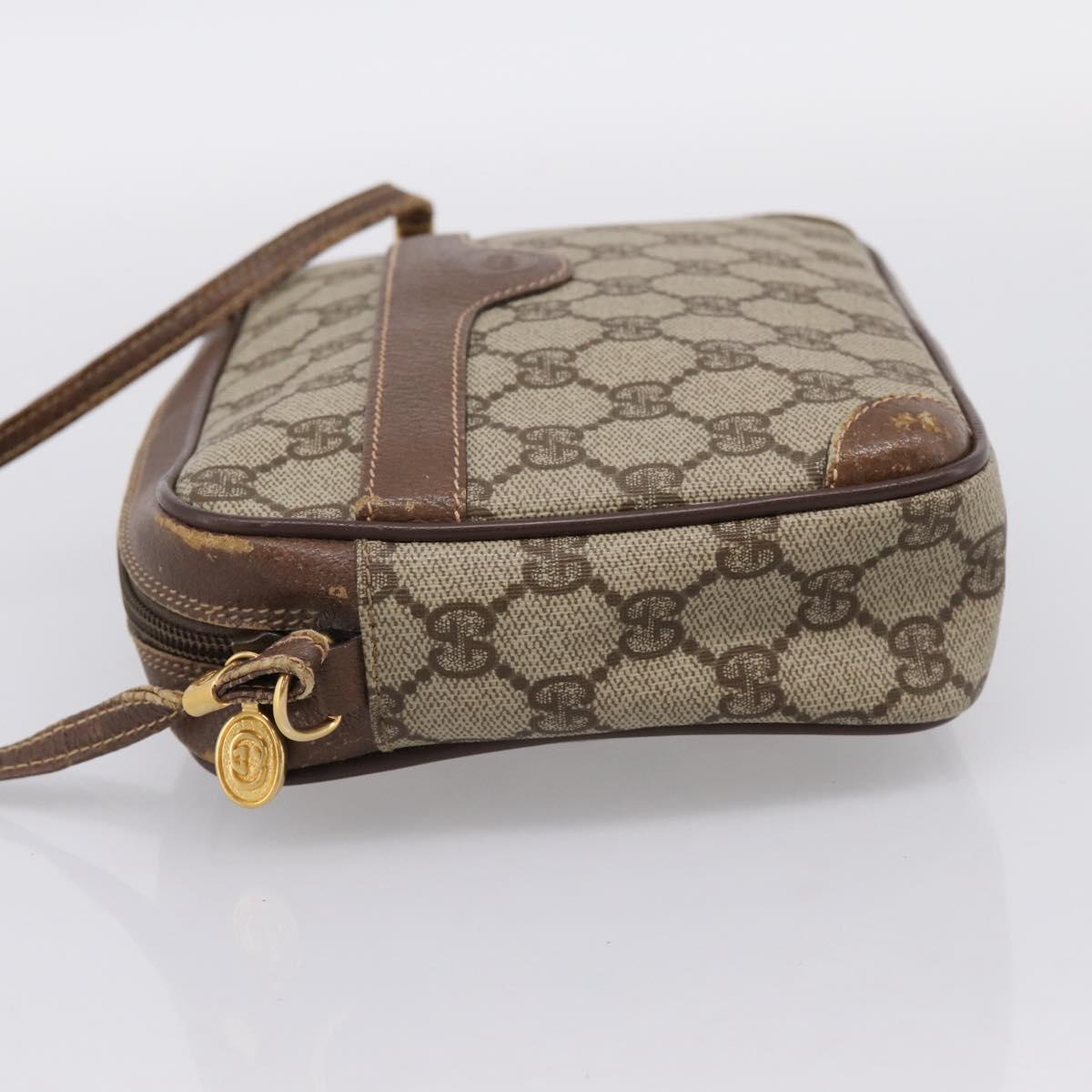 GUCCI GG Supreme Shoulder Bag PVC Beige Gold 007 115 6423 Auth 198269