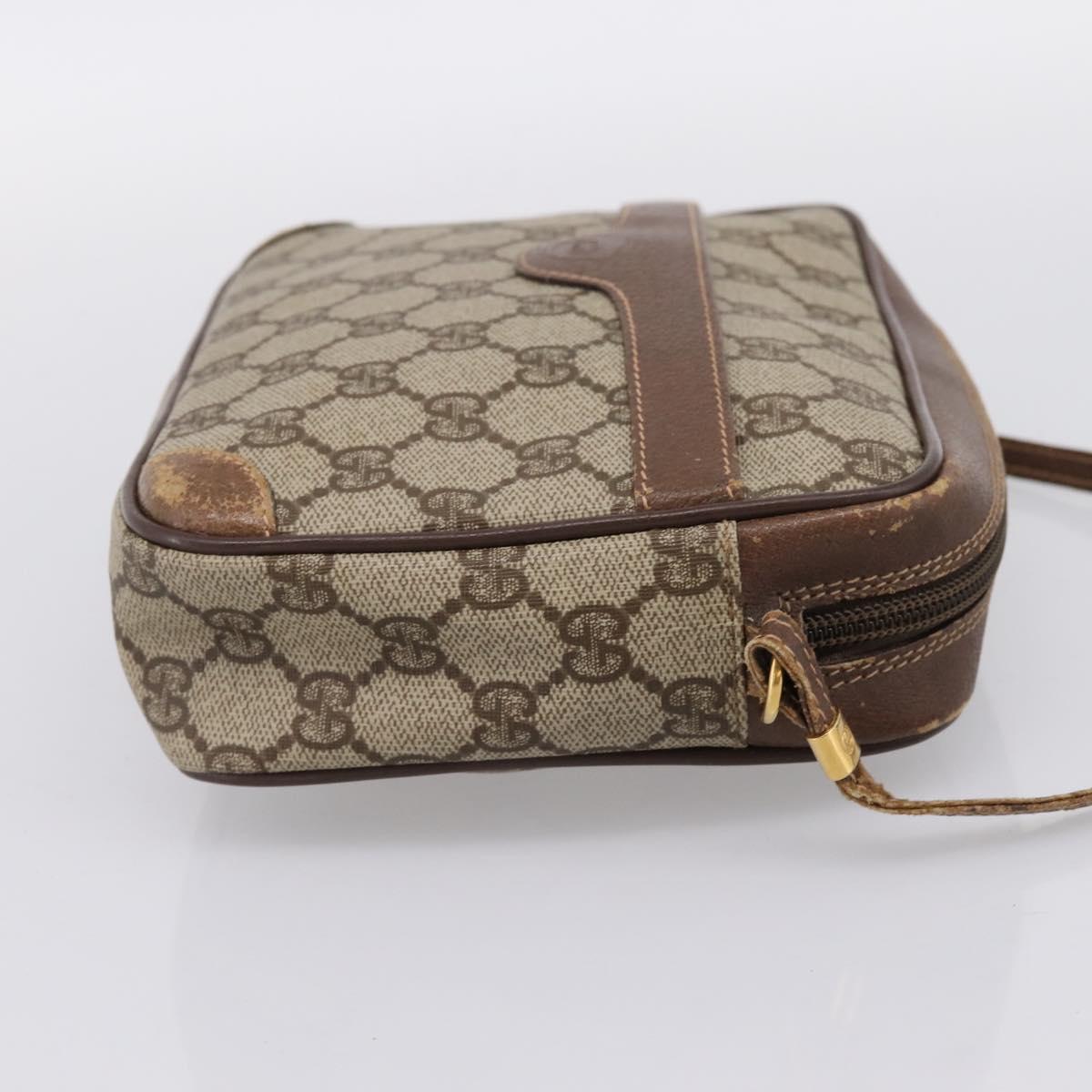GUCCI GG Supreme Shoulder Bag PVC Beige Gold 007 115 6423 Auth 198269