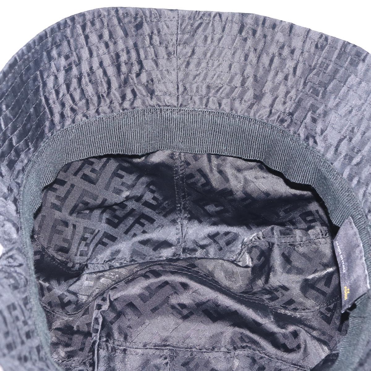 FENDI Zucca Canvas Hat Nylon M Black Auth 198272V