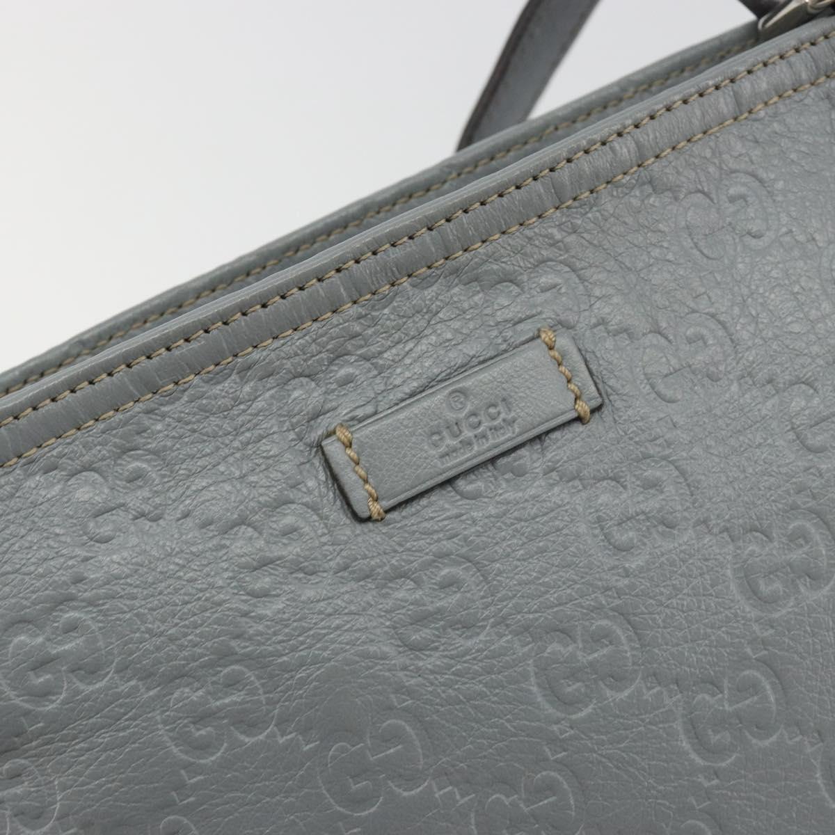 GUCCI Guccissima GG Canvas Shoulder Bag Leather Gray Gold 201538 Auth 198273A
