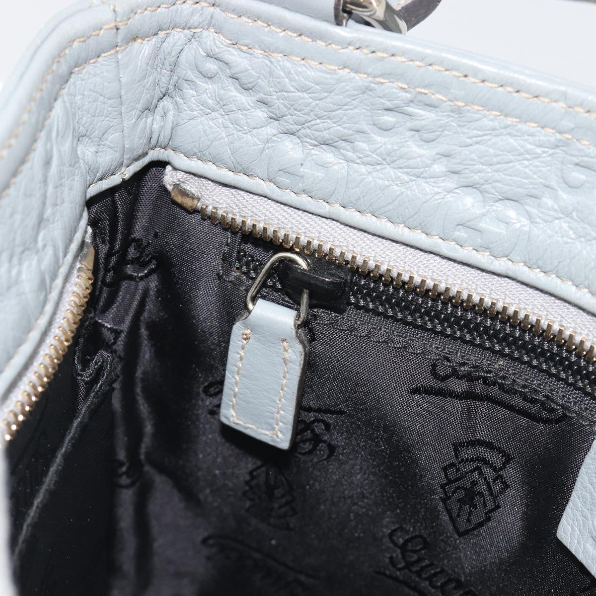 GUCCI Guccissima GG Canvas Shoulder Bag Leather Gray Gold 201538 Auth 198273A
