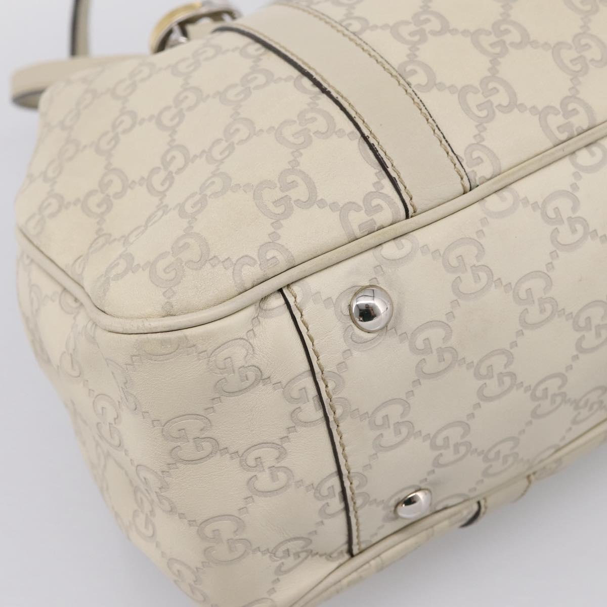 GUCCI GG Canvas Miss GG Guccissima Bag Leather Ivory Silver 232957 Auth 198276V