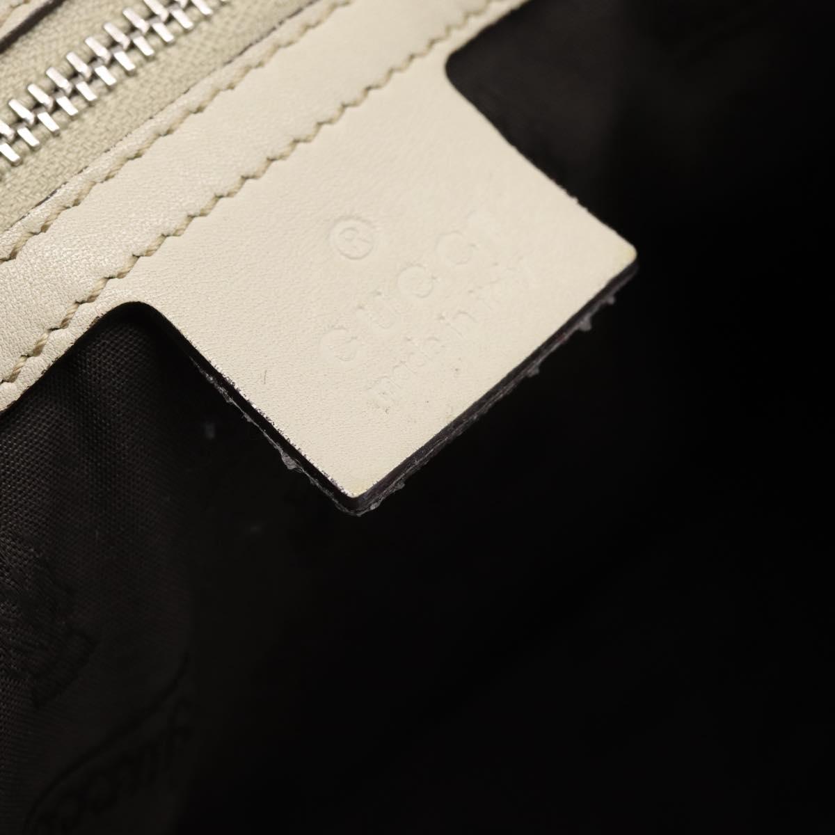 GUCCI GG Canvas Miss GG Guccissima Bag Leather Ivory Silver 232957 Auth 198276V