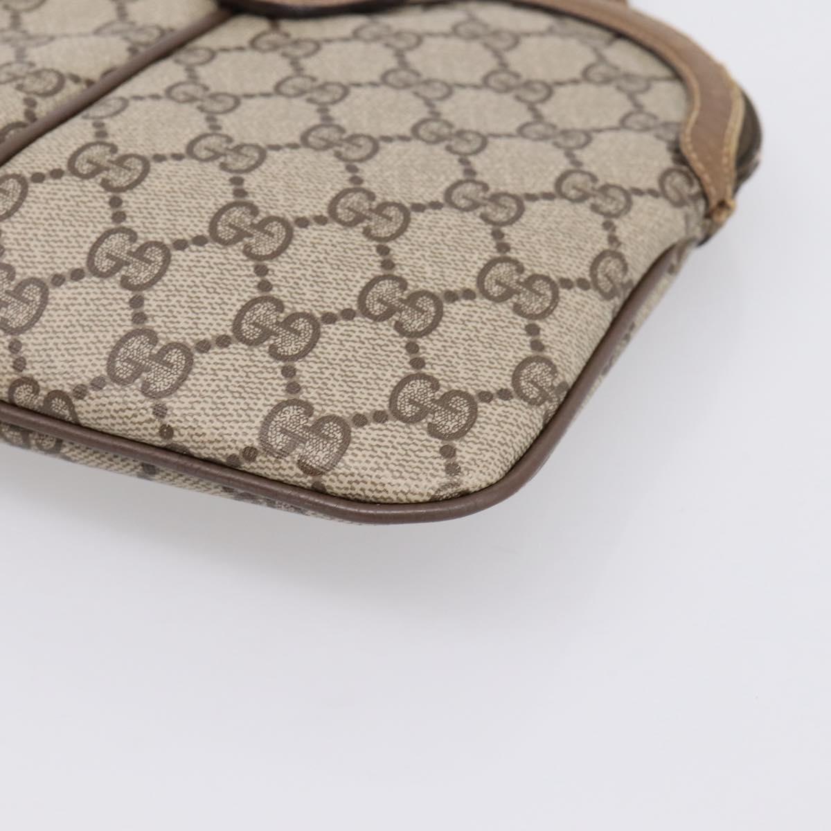 GUCCI GG Supreme Web Sherry Line Bag PVC Beige Gold 68 02 047 Auth 198279