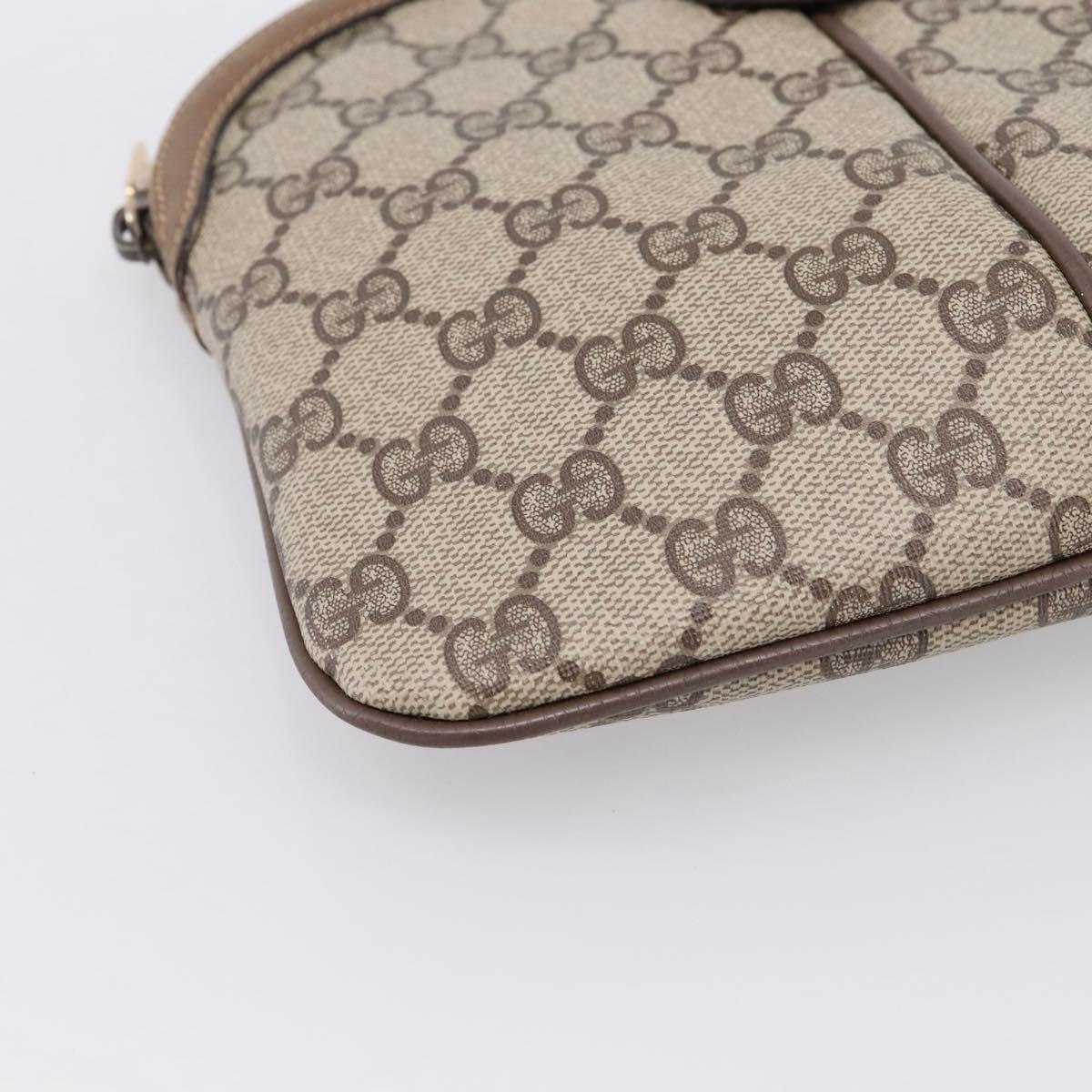 GUCCI GG Supreme Web Sherry Line Bag PVC Beige Gold 68 02 047 Auth 198279
