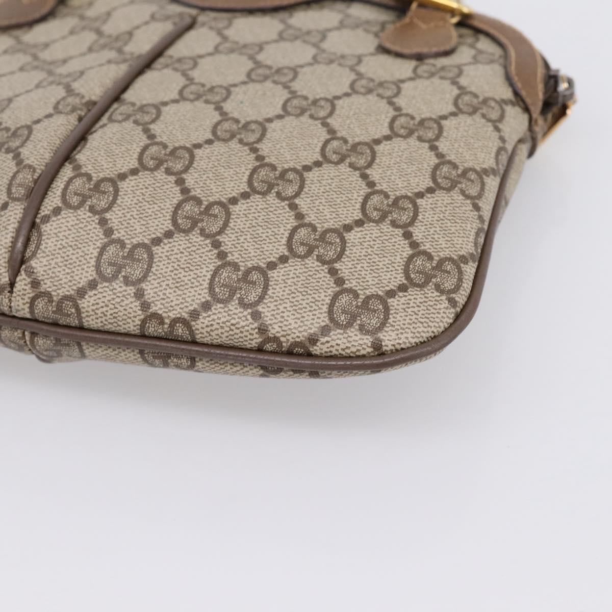 GUCCI GG Supreme Web Sherry Line Bag PVC Beige Gold 68 02 047 Auth 198279