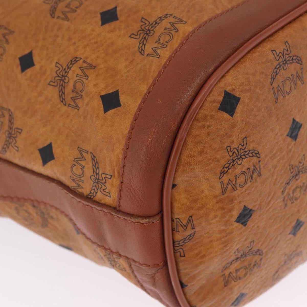MCM Logogram Vicetos Shoulder Bag PVC Leather Brown Gold Auth 198285