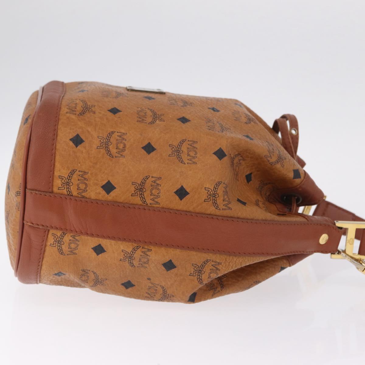 MCM Logogram Vicetos Shoulder Bag PVC Leather Brown Gold Auth 198285