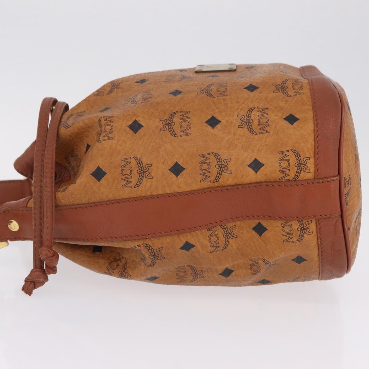 MCM Logogram Vicetos Shoulder Bag PVC Leather Brown Gold Auth 198285