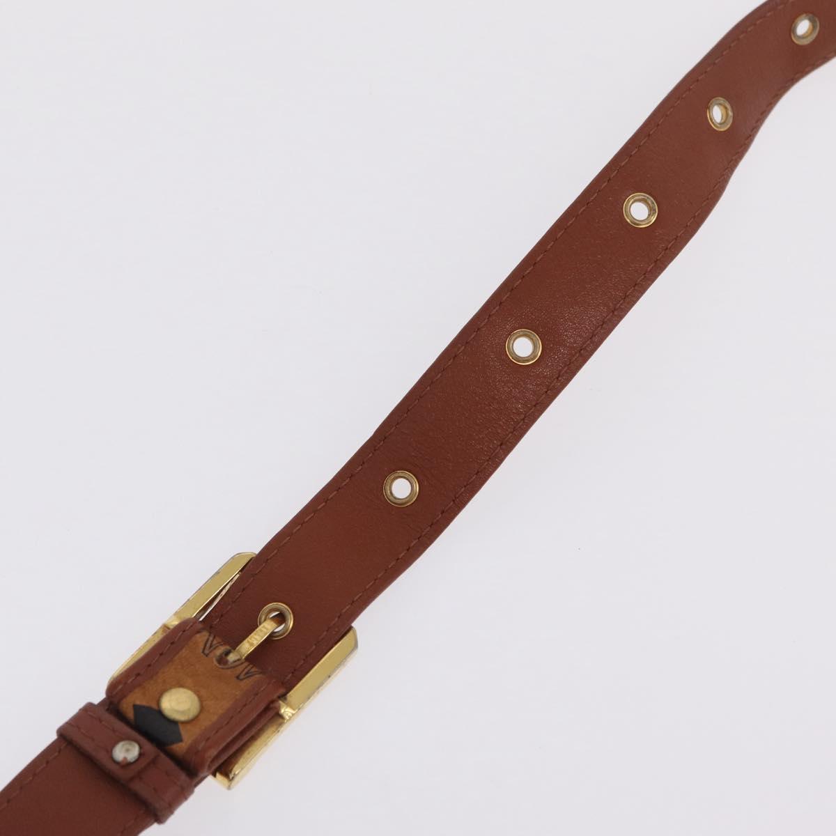 MCM Logogram Vicetos Shoulder Bag PVC Leather Brown Gold Auth 198285