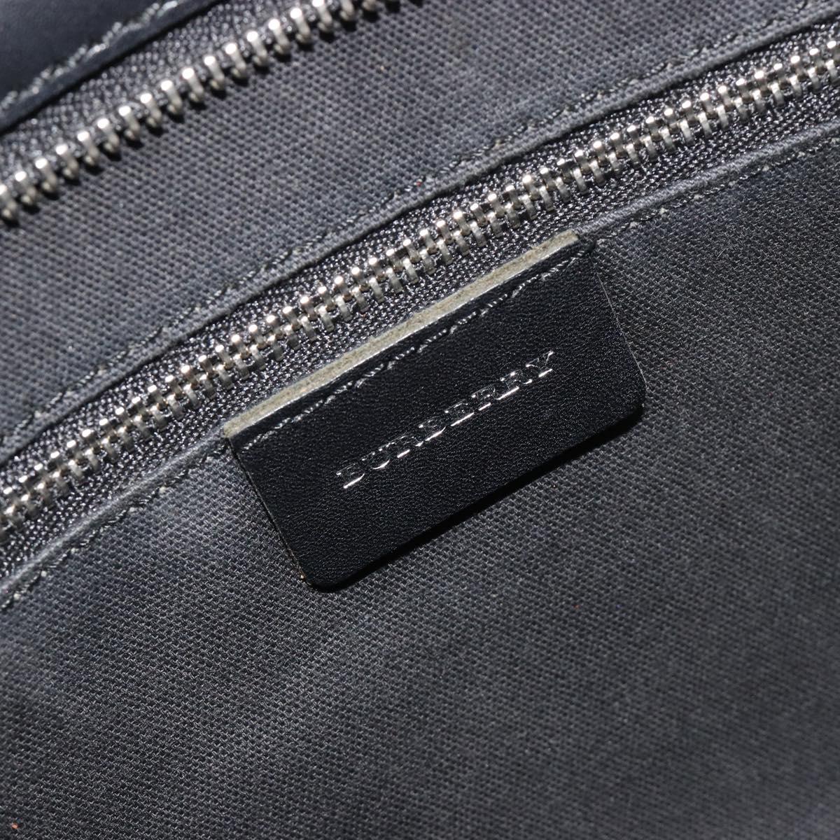 BURBERRY Nova Check Hand Bag Wool Black Silver Auth 198286A