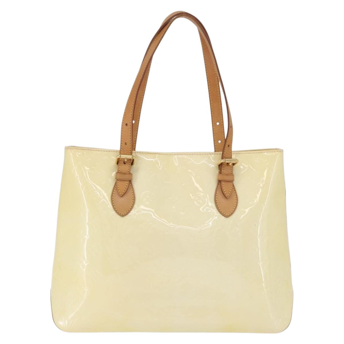LOUIS VUITTON Monogram Vernis Brentwood Shoulder Bag Perle M91512 LV Auth 198288