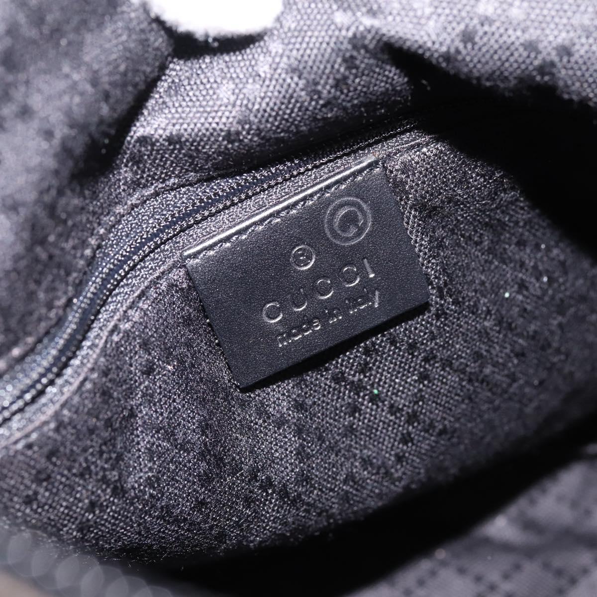 GUCCI Shoulder Bag Canvas outlet Black Silver 001 8766 Auth 198290A