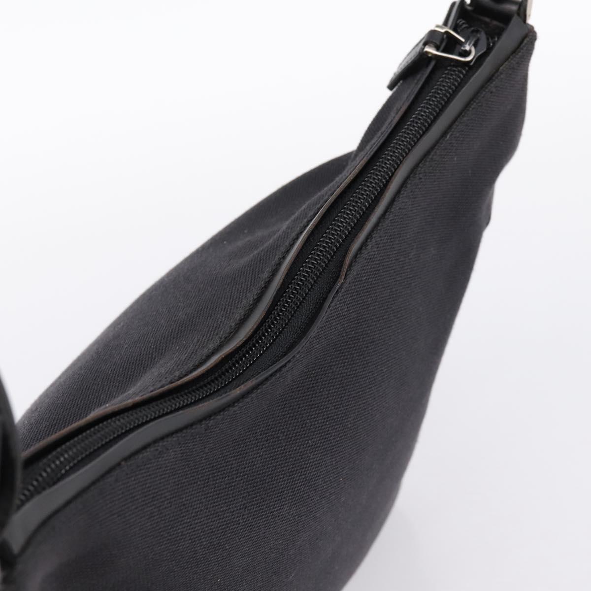 GUCCI Shoulder Bag Canvas outlet Black Silver 001 8766 Auth 198290A