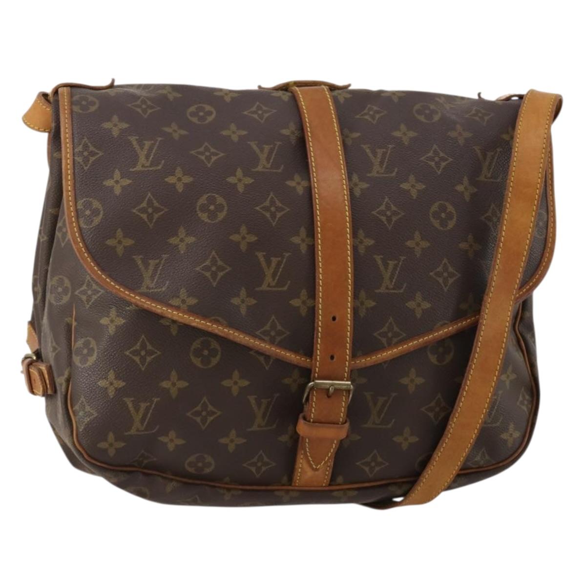 LOUIS VUITTON Monogram Saumur 35 Shoulder Bag M42254 LV Auth 198294