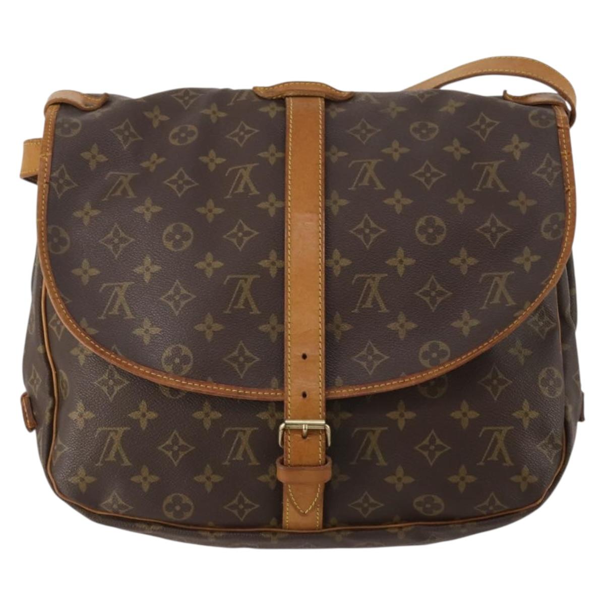 LOUIS VUITTON Monogram Saumur 35 Shoulder Bag M42254 LV Auth 198294