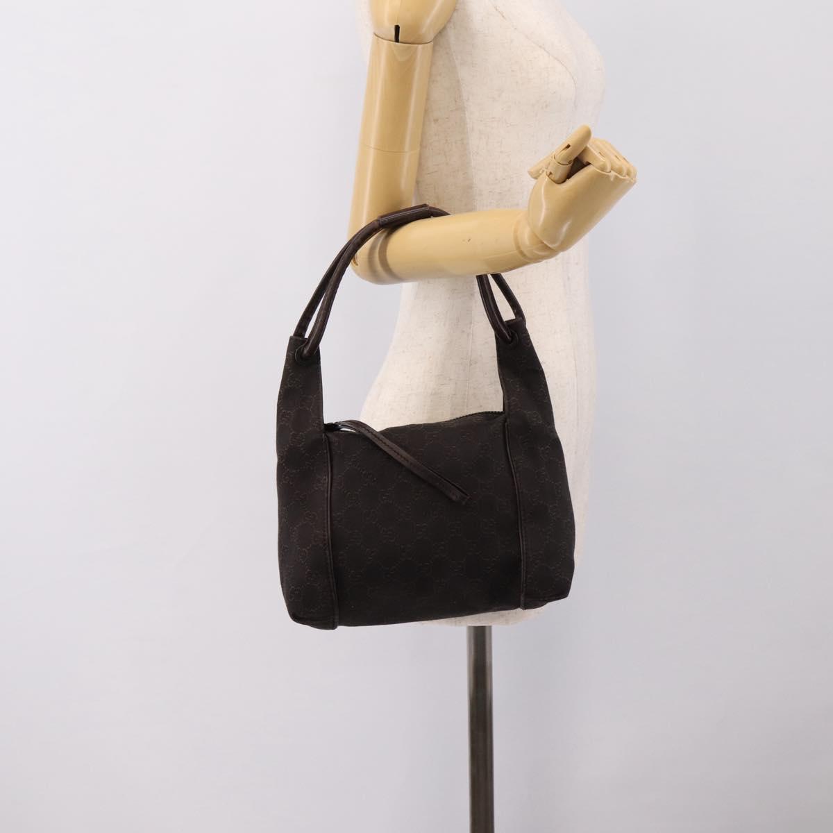 GUCCI GG Canvas Hand Bag Brown 101333 Auth 198296A