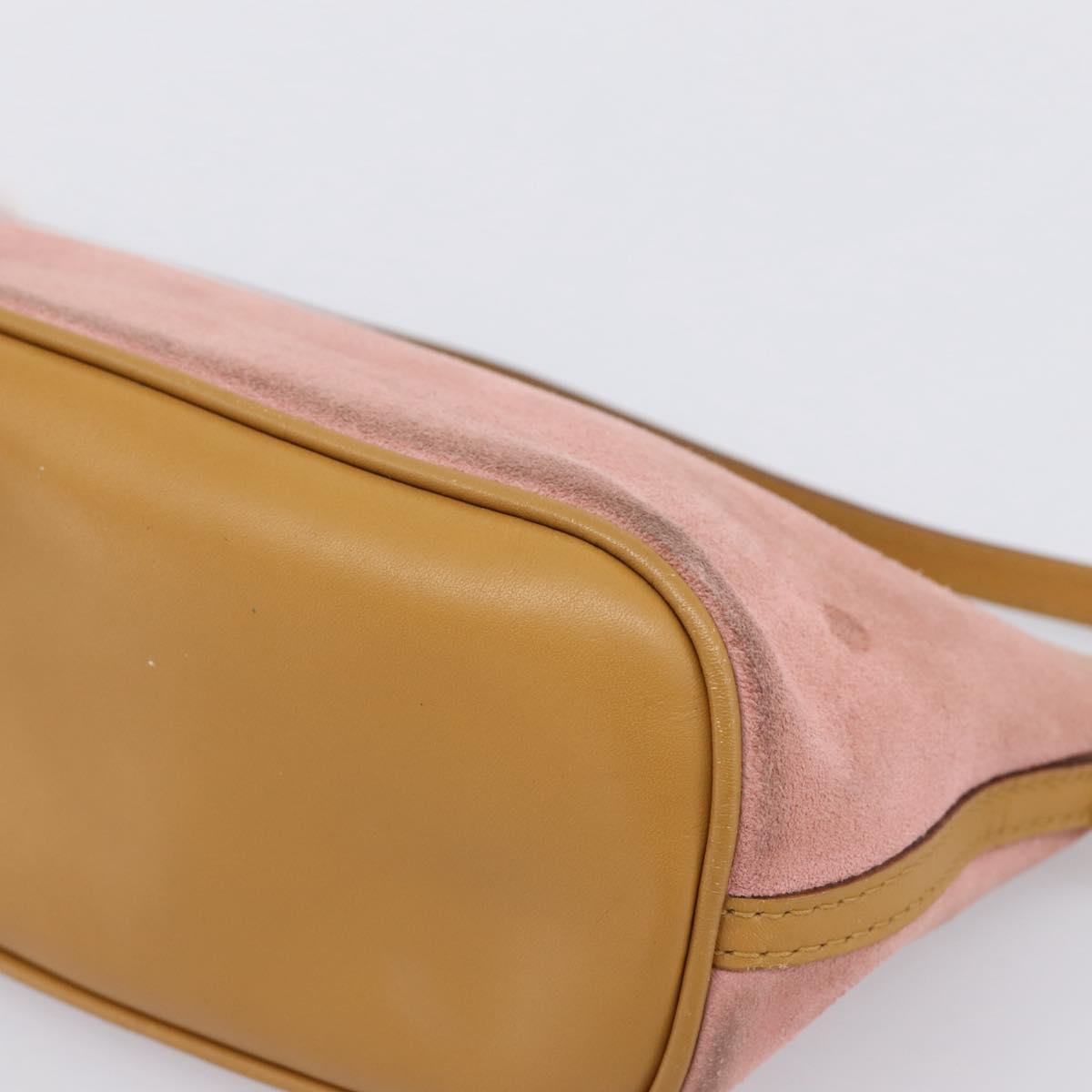 GUCCI Accessory Pouch Suede Pink Gold 039 1103 Auth 198297