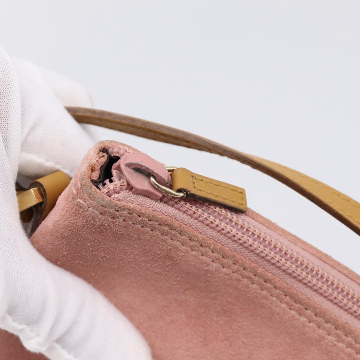 GUCCI Accessory Pouch Suede Pink Gold 039 1103 Auth 198297