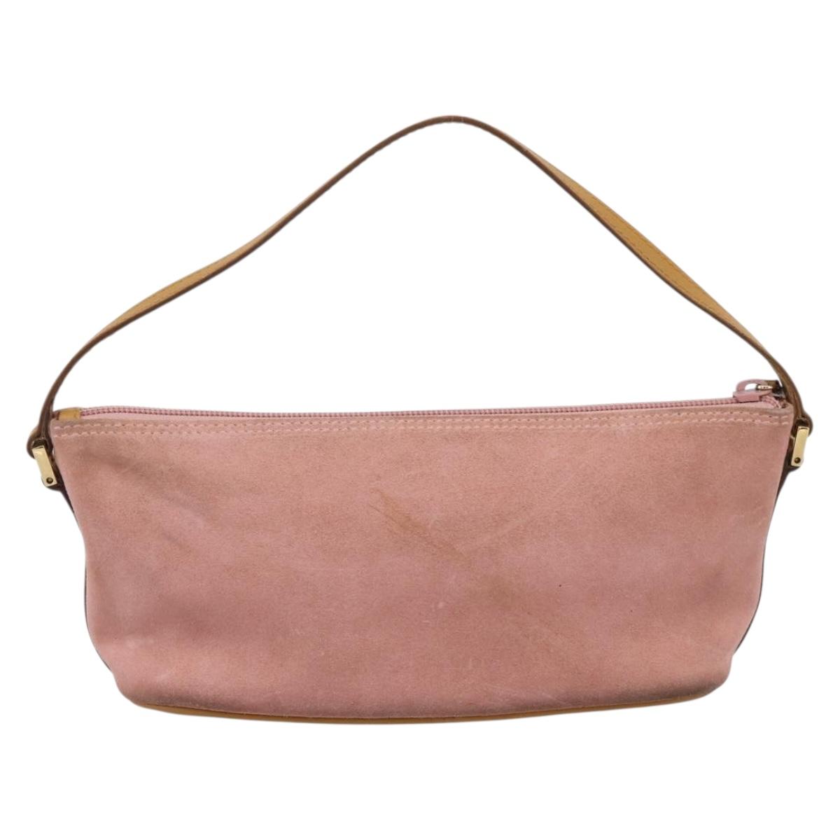 GUCCI Accessory Pouch Suede Pink Gold 039 1103 Auth 198297