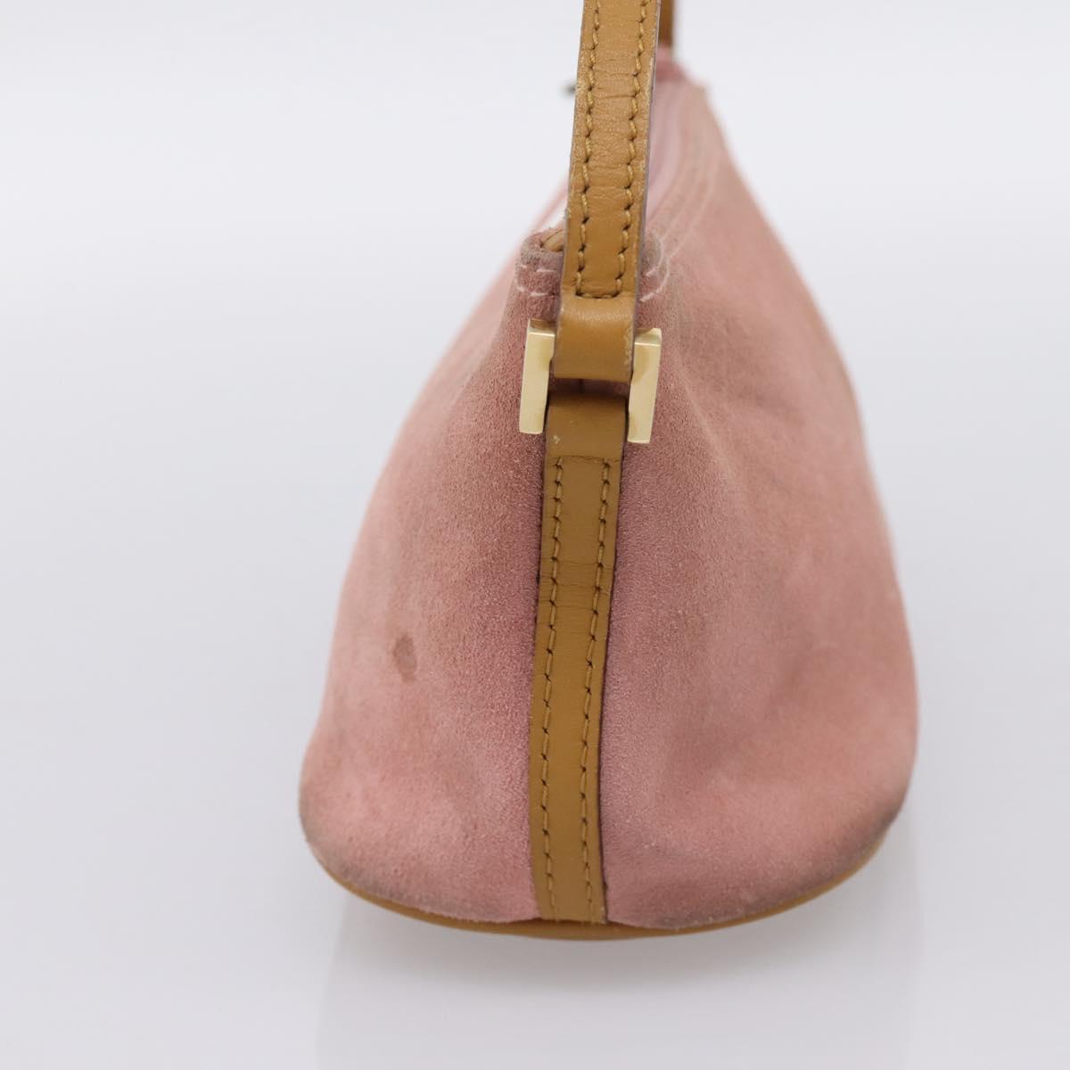 GUCCI Accessory Pouch Suede Pink Gold 039 1103 Auth 198297