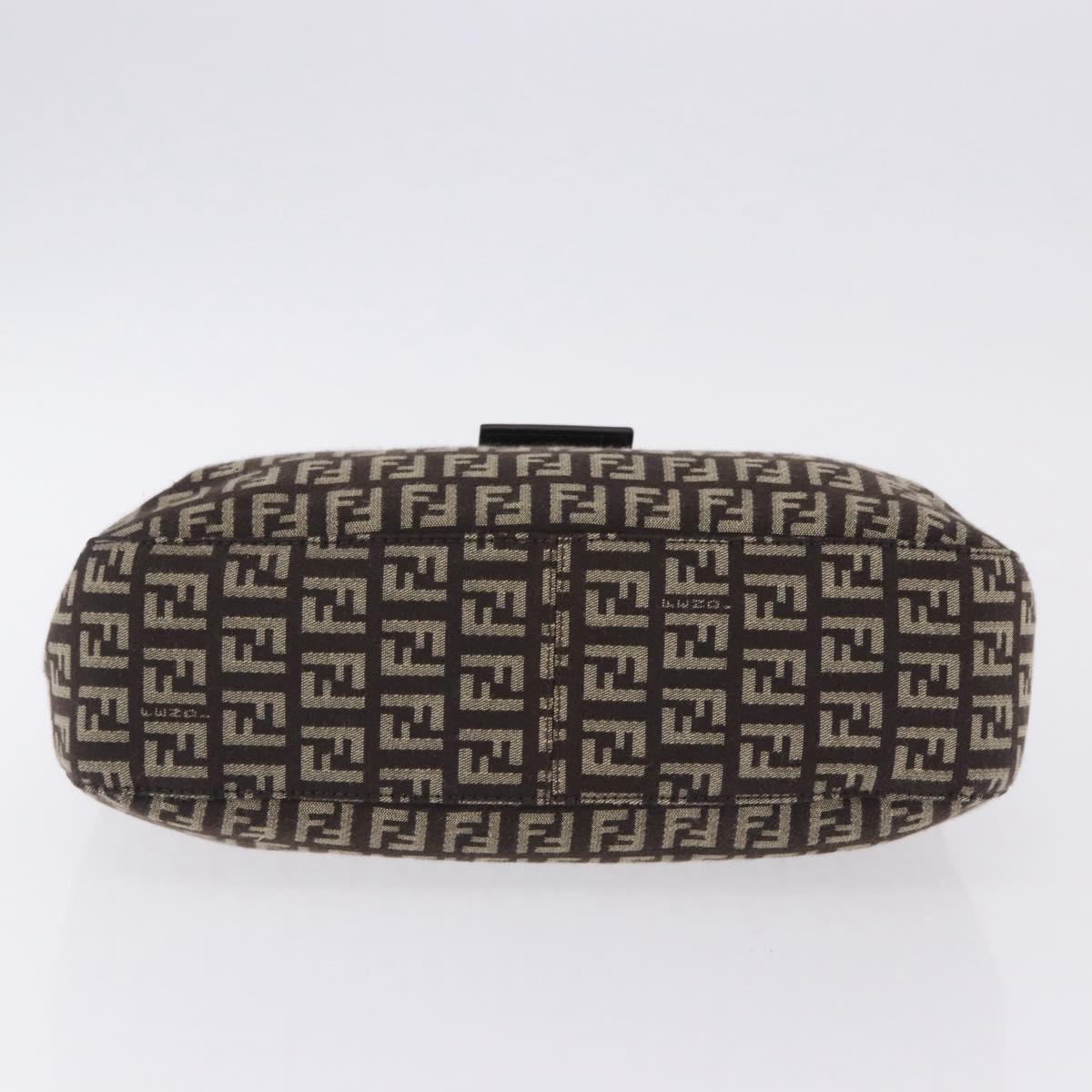 FENDI Zucchino Canvas Mamma Baguette Shoulder Bag Brown 8BR036 Auth 198299V