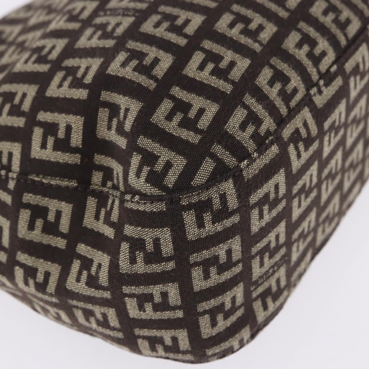 FENDI Zucchino Canvas Mamma Baguette Shoulder Bag Brown 8BR036 Auth 198299V
