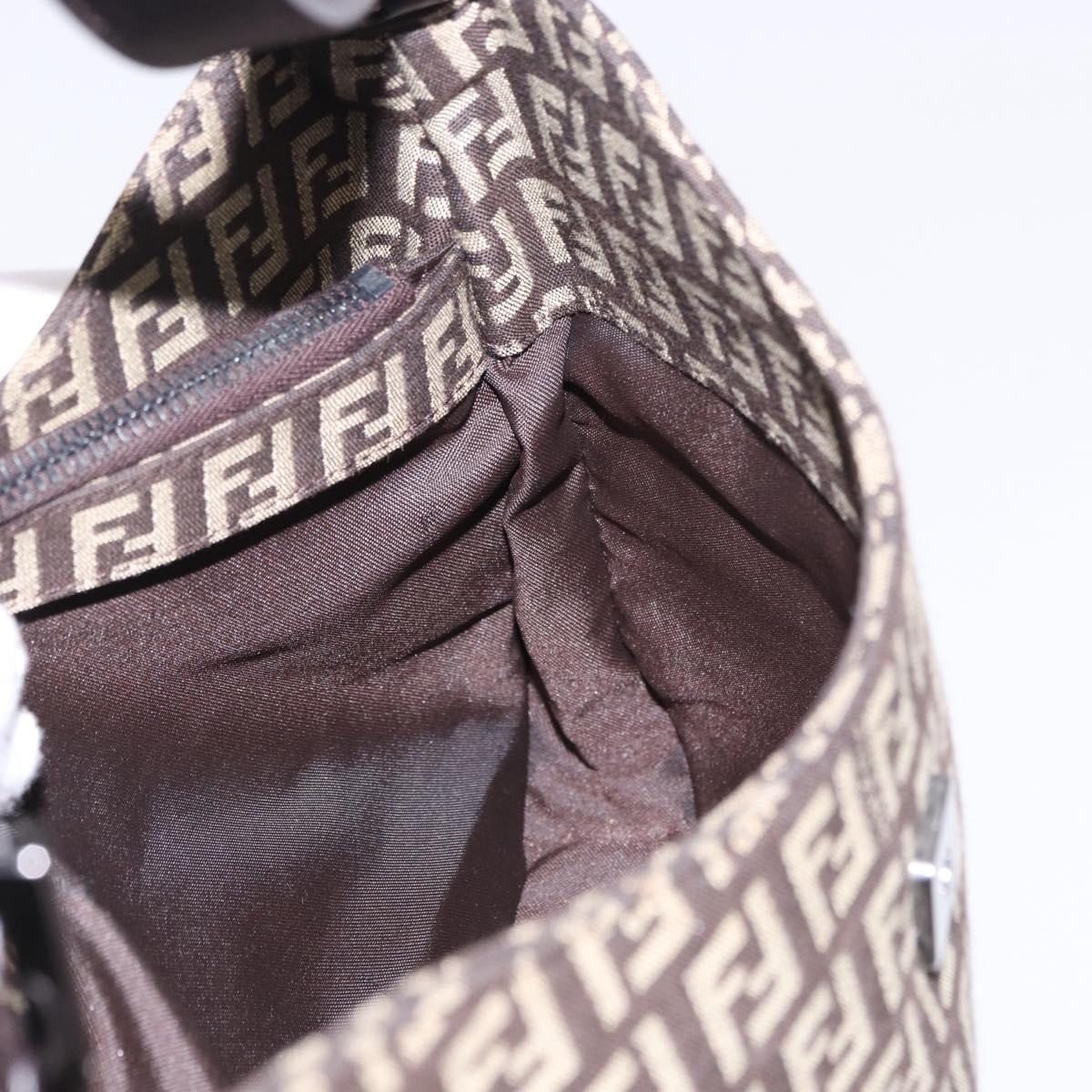 FENDI Zucchino Canvas Mamma Baguette Shoulder Bag Brown 8BR036 Auth 198299V