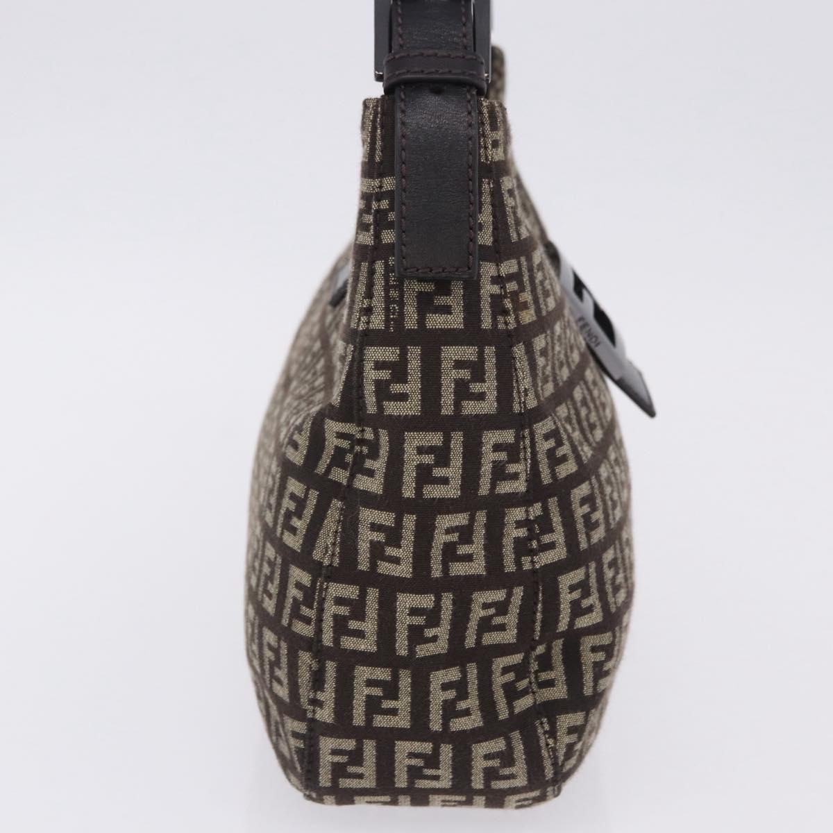 FENDI Zucchino Canvas Mamma Baguette Shoulder Bag Brown 8BR036 Auth 198299V