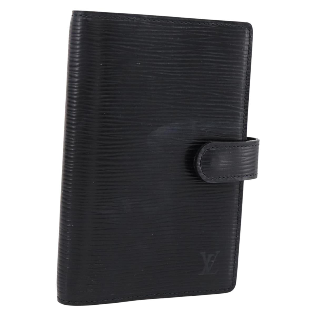 LOUIS VUITTON Epi Agenda PM Day Planner Cover Black R20092 LV Auth 198303
