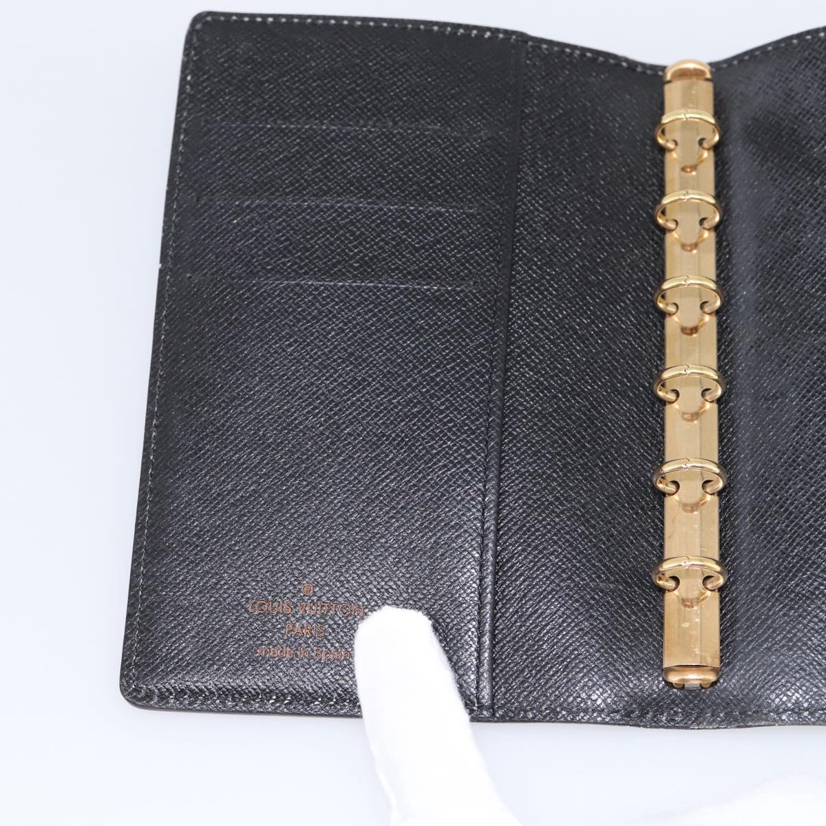LOUIS VUITTON Epi Agenda PM Day Planner Cover Black R20092 LV Auth 198303