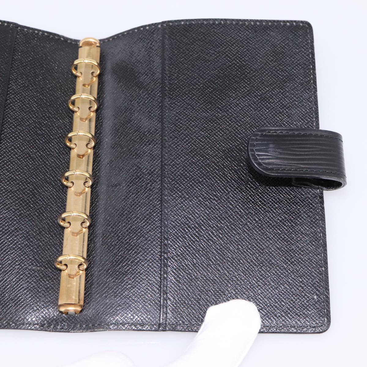 LOUIS VUITTON Epi Agenda PM Day Planner Cover Black R20092 LV Auth 198303