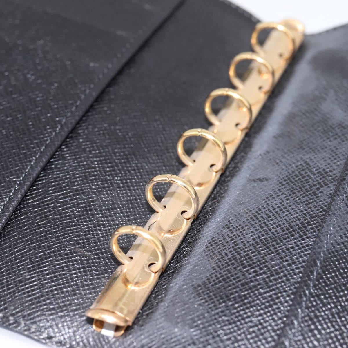 LOUIS VUITTON Epi Agenda PM Day Planner Cover Black R20092 LV Auth 198303