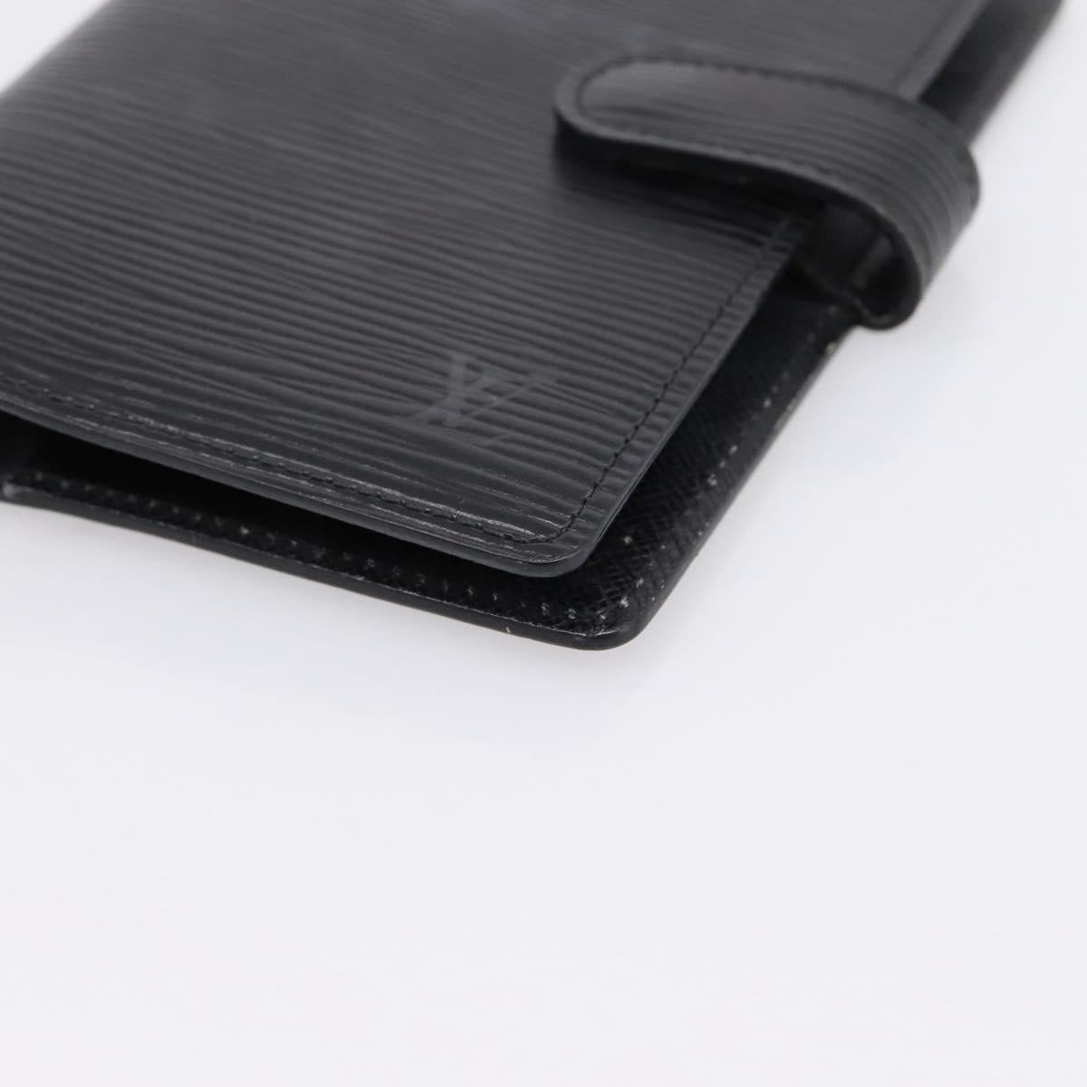 LOUIS VUITTON Epi Agenda PM Day Planner Cover Black R20092 LV Auth 198303