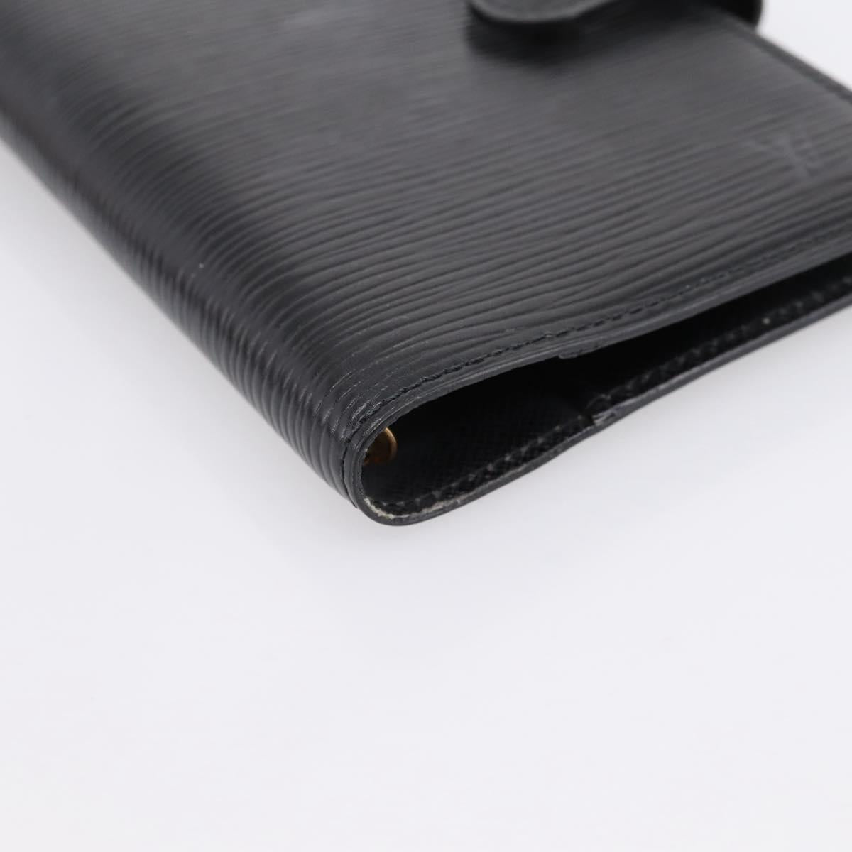 LOUIS VUITTON Epi Agenda PM Day Planner Cover Black R20092 LV Auth 198303