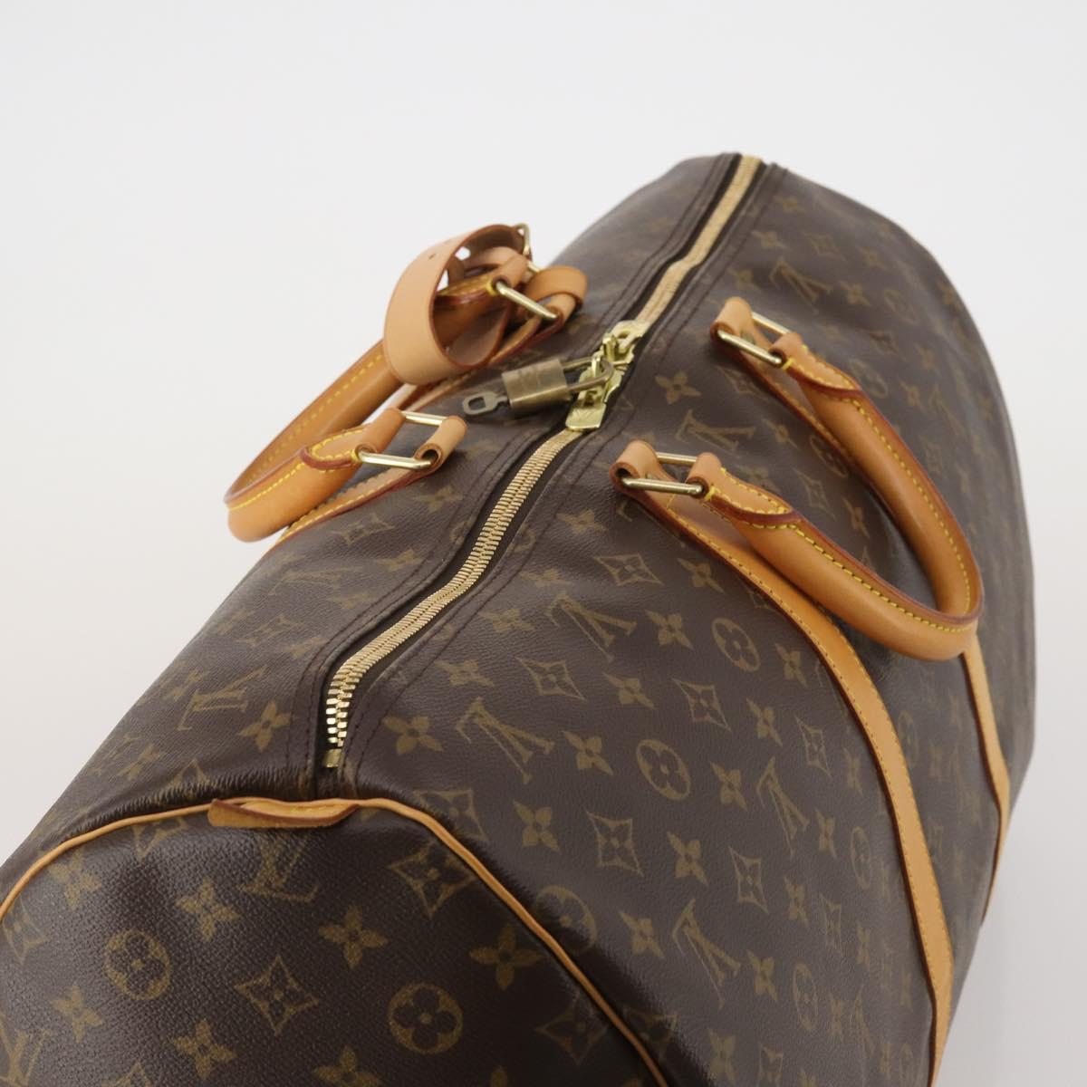 LOUIS VUITTON Monogram Keepall 55 Boston Bag M41424 LV Auth 198304V