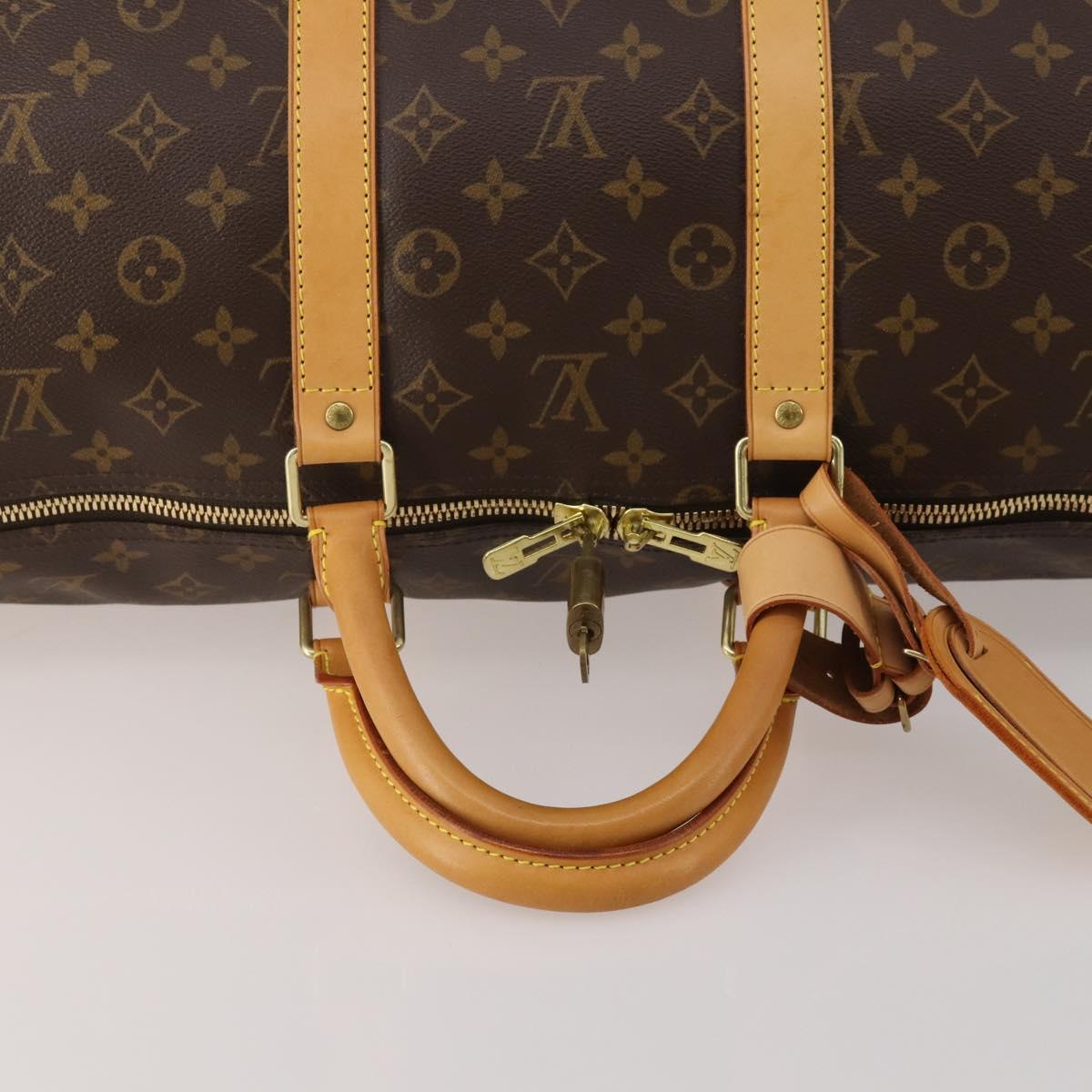 LOUIS VUITTON Monogram Keepall 55 Boston Bag M41424 LV Auth 198304V