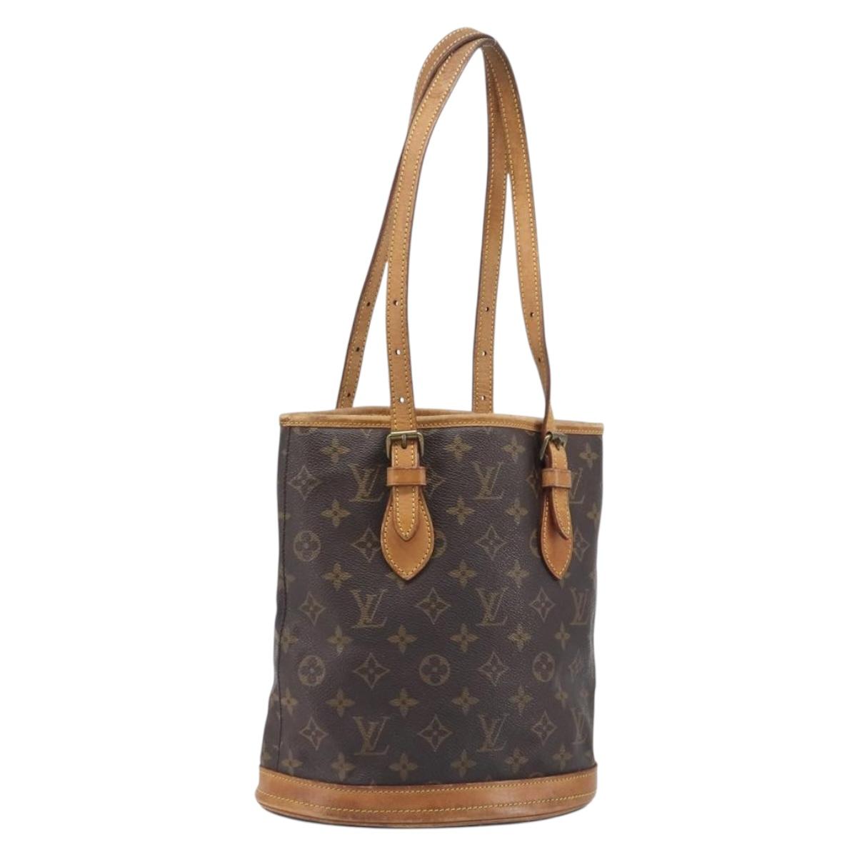 LOUIS VUITTON Monogram Bucket PM Shoulder Bag M42238 LV Auth 198312