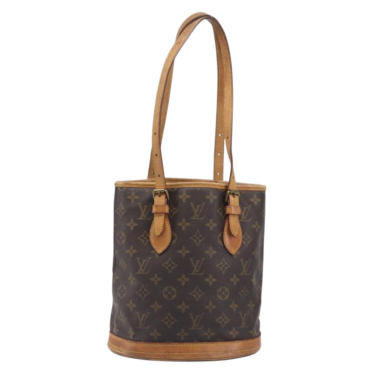 LOUIS VUITTON Monogram Bucket PM Shoulder Bag M42238 LV Auth 198312